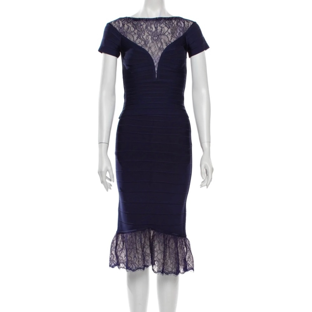 HERVE LEGER Lace Trim Embellishment Skirt Set